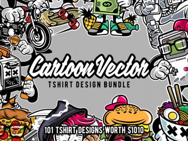 101 cartoon vector tshirt designs