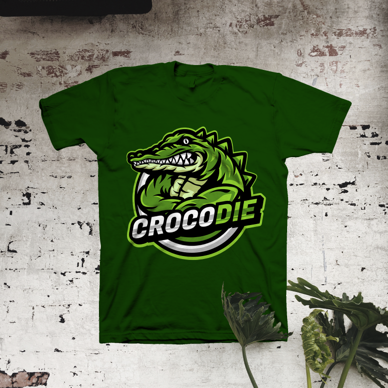 Crocodie t shirt designs for print on demand