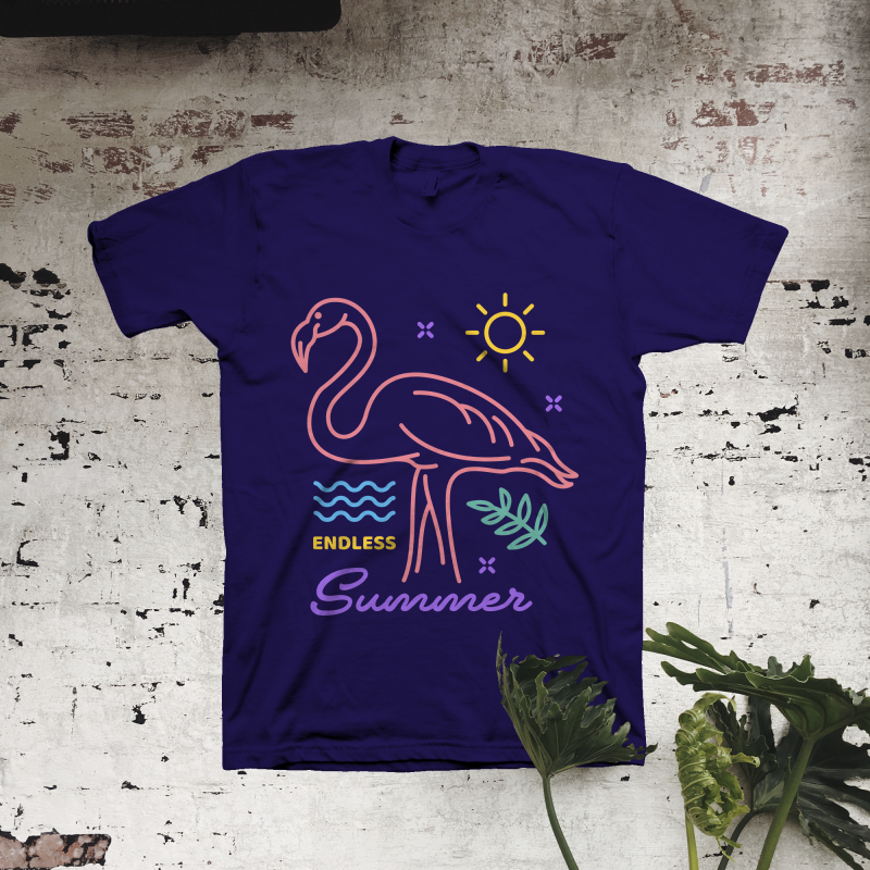 Flamingo Endless Summer commercial use t shirt designs