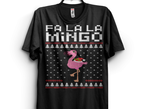 Flamingo Ugly Christmas Sweater t shirt design png Flamingo Ugly Christmas Sweater t shirt design png