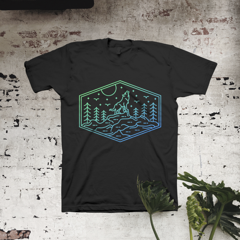 Full Wolf Moon t shirt designs for merch teespring and printful