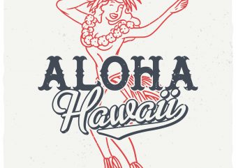 Alloha Hawaii vector t-shirt design