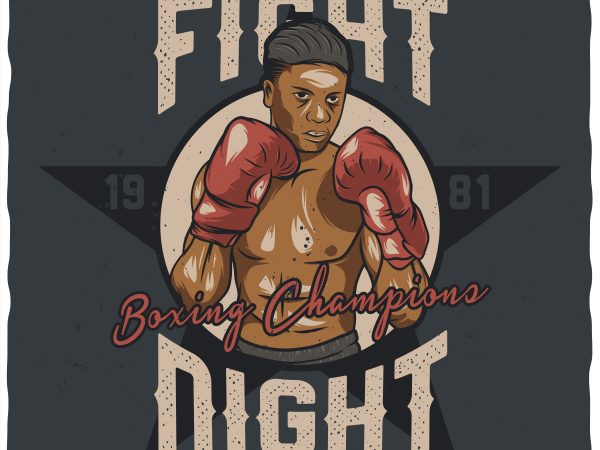 Fight night. vector t-shirt design.