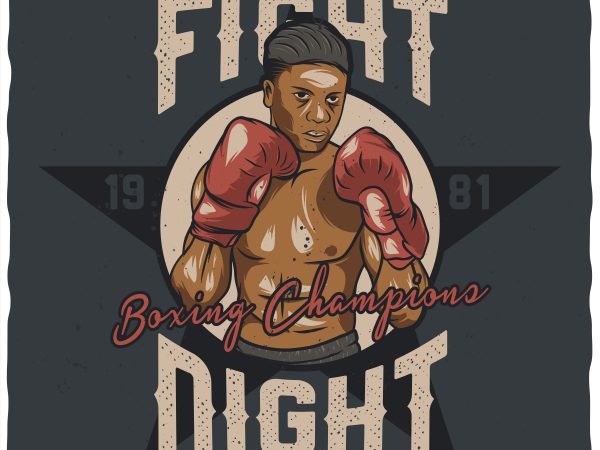 Fight night. vector t-shirt design.