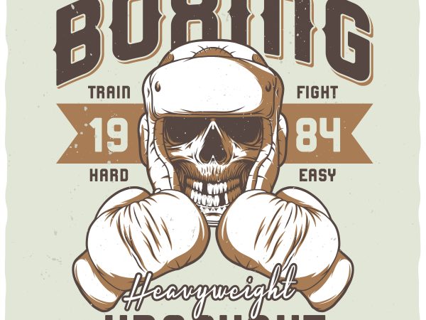 Heavyweight knockout. vector t-shirt design.