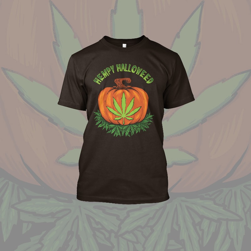 Hempy Halloweed t-shirt designs for merch by amazon