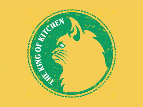 The king of kitchen vector t-shirt design template