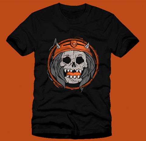 skull horn tshirt design for merch by amazon