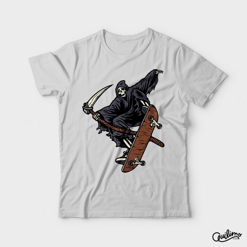 Skate Reaper t shirt design png