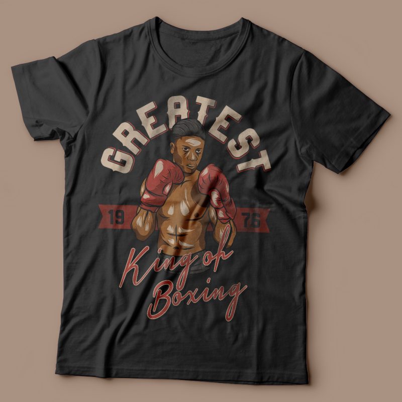 Greatest king of boxing. Vector t-shirt design. tshirt factory