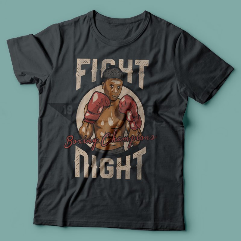 Fight night. Vector t-shirt design. vector shirt designs