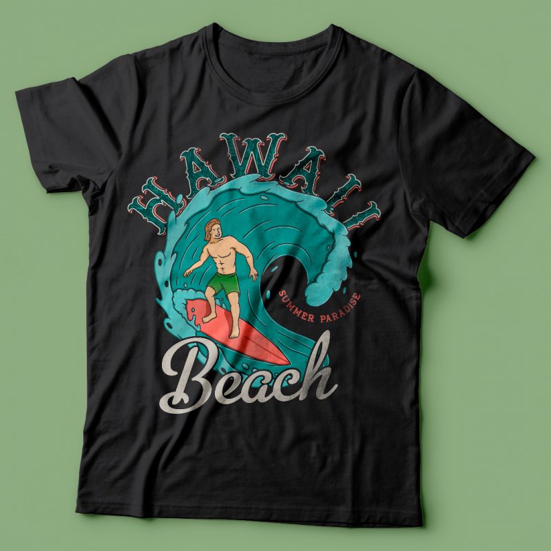 Hawaii beach vector t-shirt design tshirt design for sale