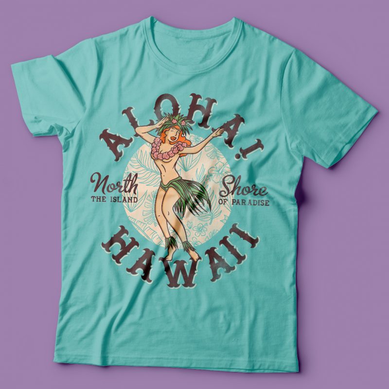 Alloha Hawaii, north shore vector t-shirt design tshirt design for sale