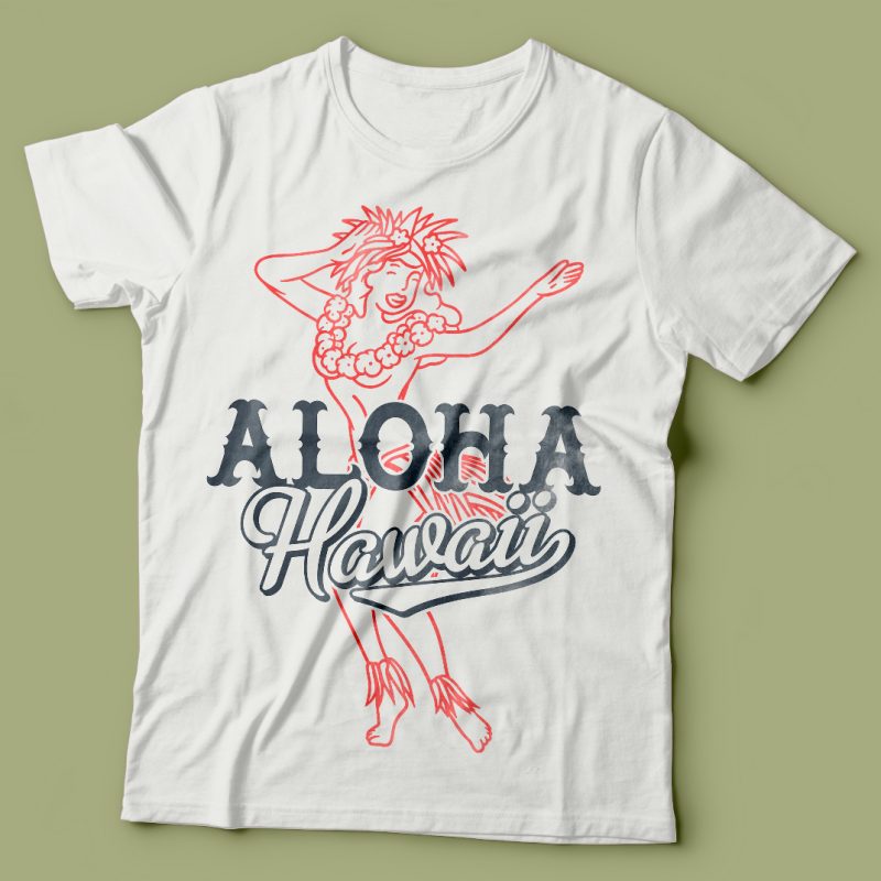 Alloha Hawaii vector t-shirt design tshirt design for sale