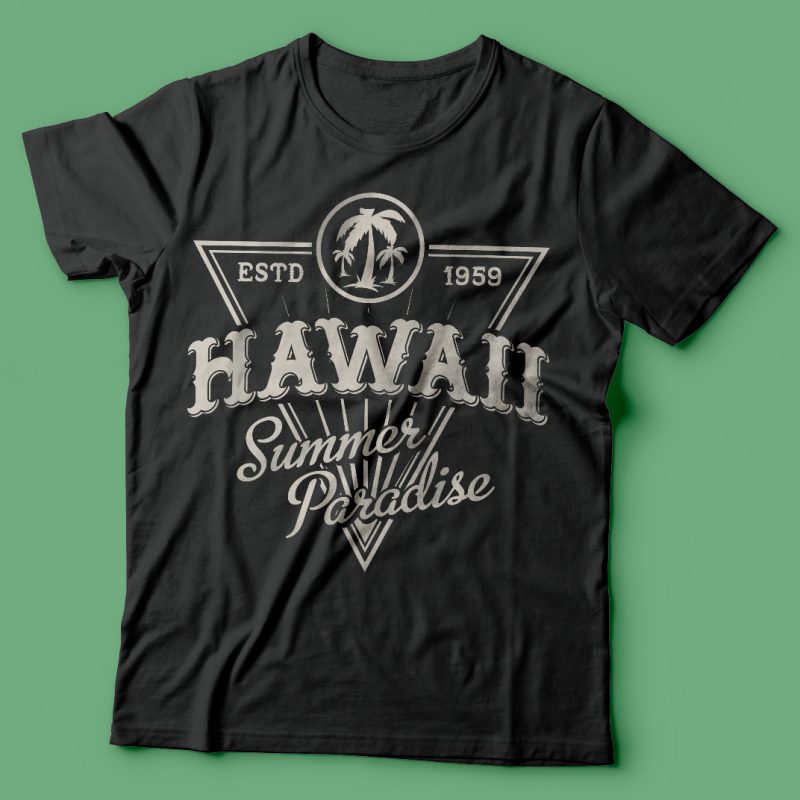 Hawaii summer paradise vector t-shirt design buy t shirt design