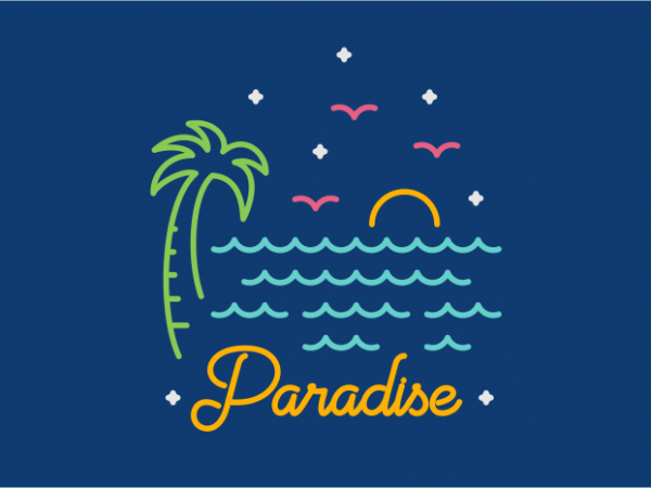 Paradise vector t shirt design for download