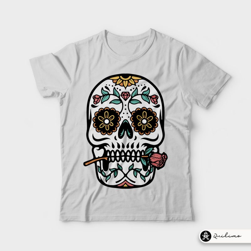 Mexican Skull tshirt design for merch by amazon