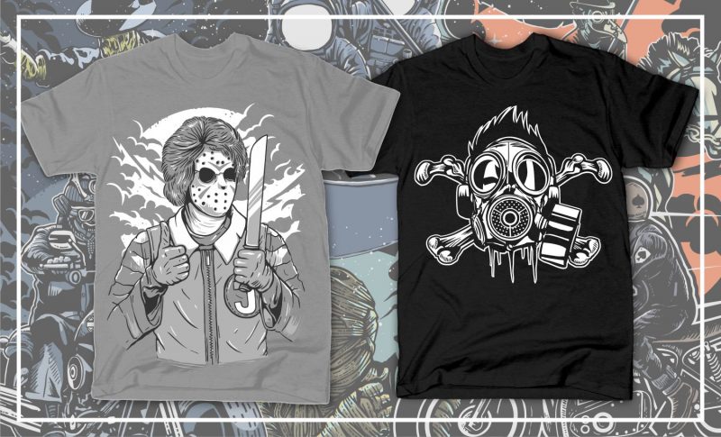 t-shirt vector 100 Tshirt Designs Big Bundle