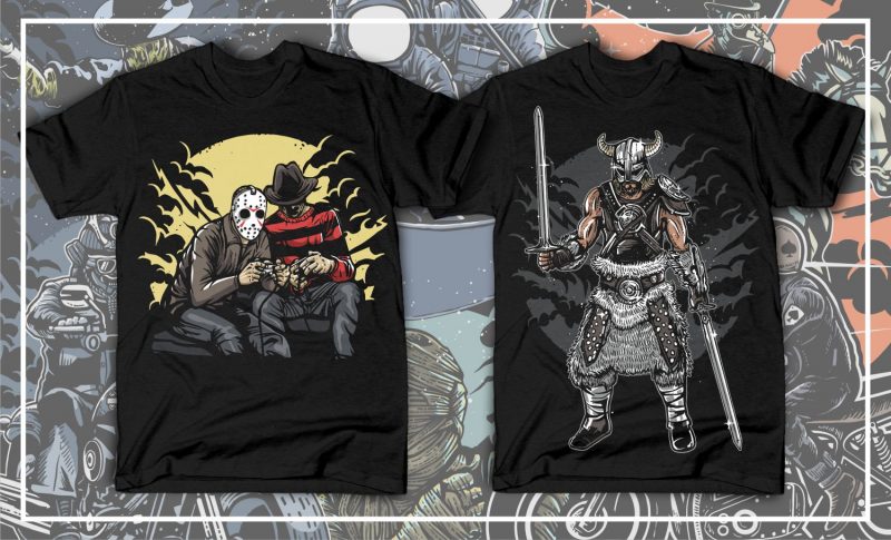 t-shirt vector 100 Tshirt Designs Big Bundle