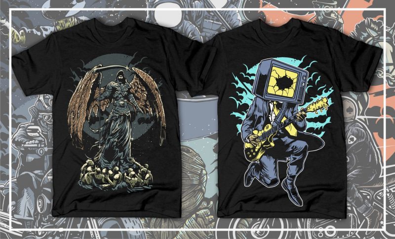 t-shirt vector 100 Tshirt Designs Big Bundle