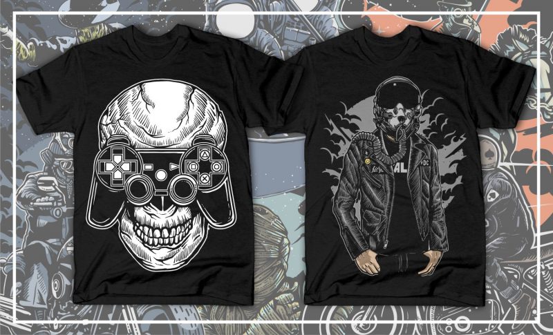 t-shirt vector 100 Tshirt Designs Big Bundle