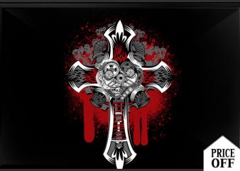 Punk Cross vector t-shirt design for commercial use