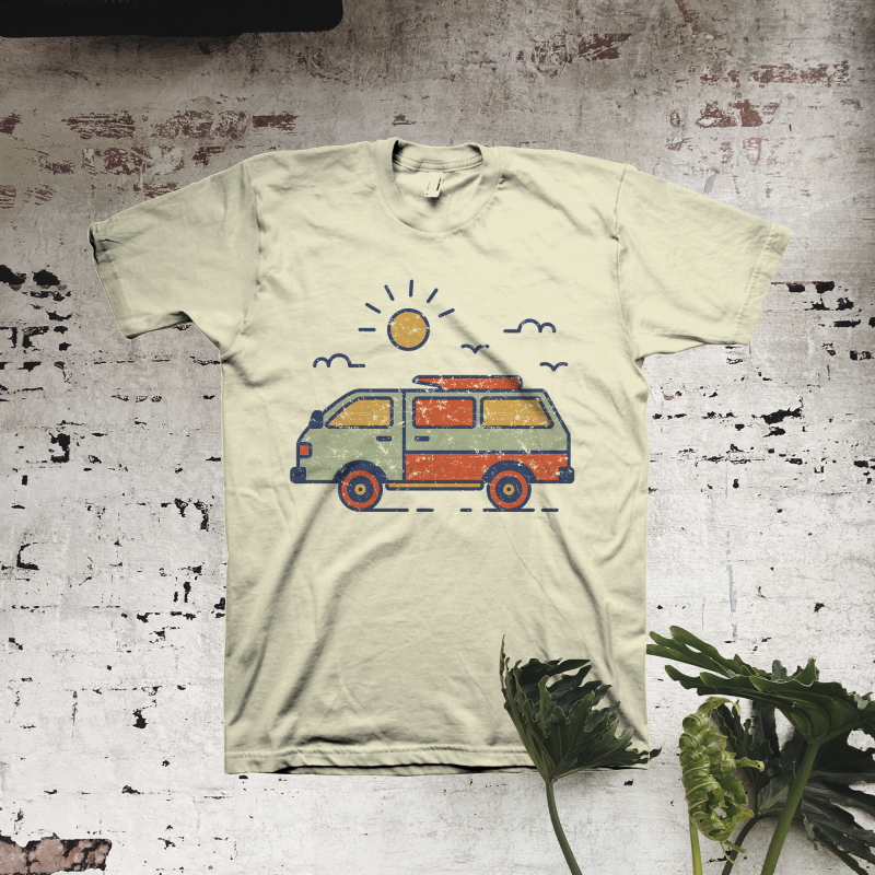 Retro Travel Van tshirt factory