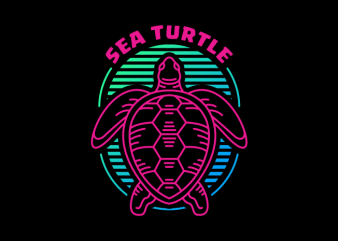 Sea Turtle tshirt design vector