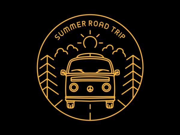 Summer road trip vector shirt design