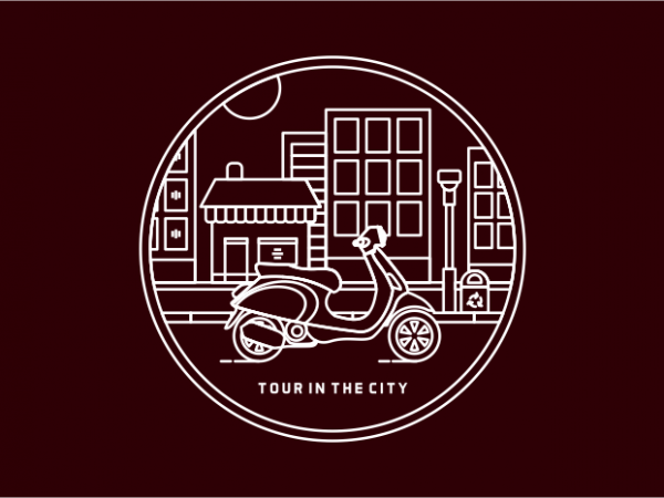Tour in the city print ready shirt design