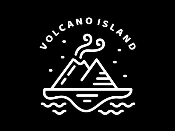 Volcano island tshirt design for sale