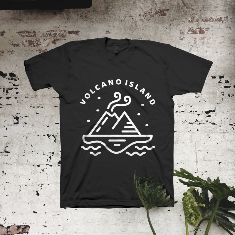 Volcano Island tshirt designs for merch by amazon