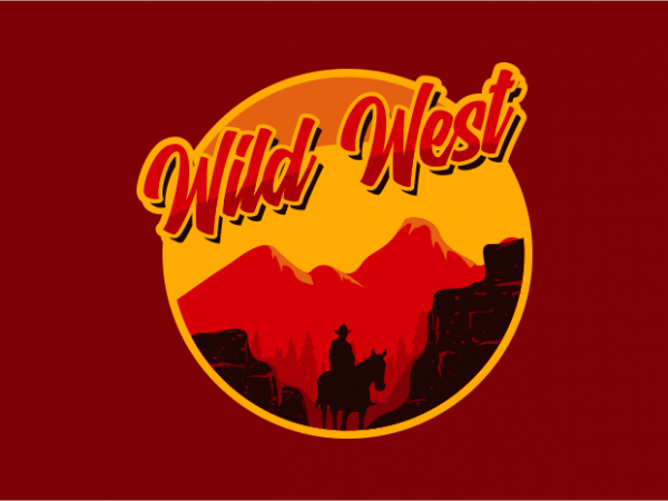 Wild west desert t shirt design for purchase