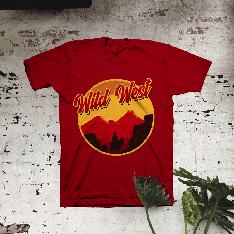 Wild West Desert t shirt designs for print on demand