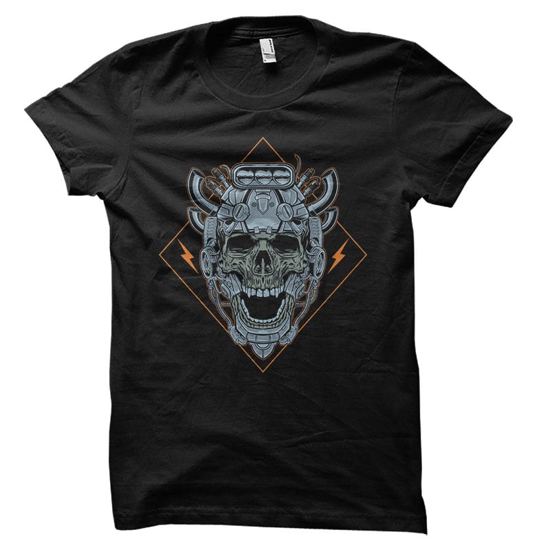 skull machine Vector t-shirt design vector t shirt design