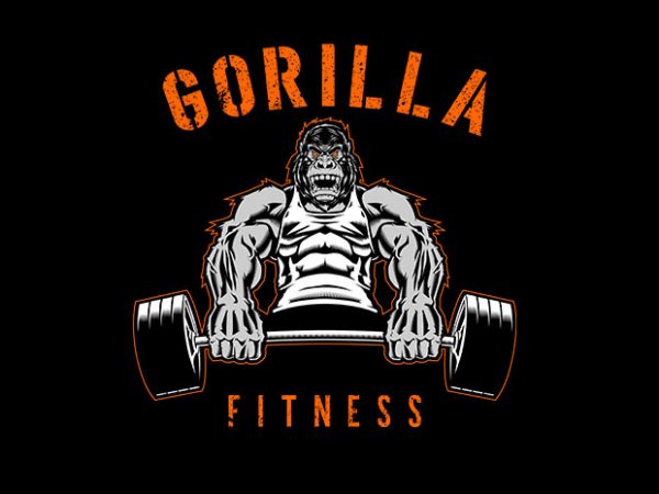 Gorilla fitness vector t-shirt design