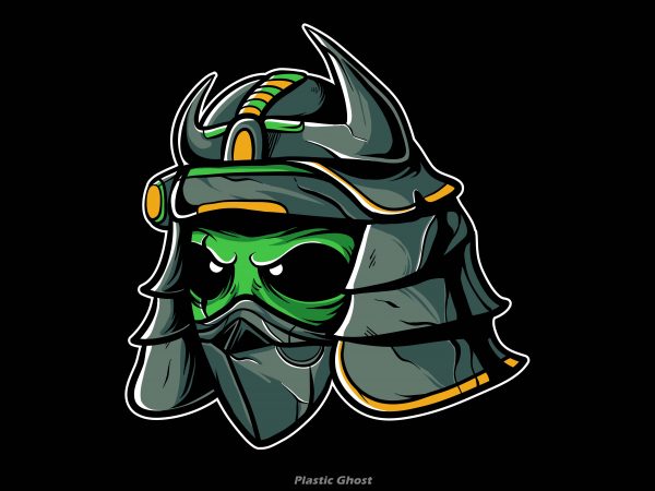 Alien samurai graphic t-shirt design