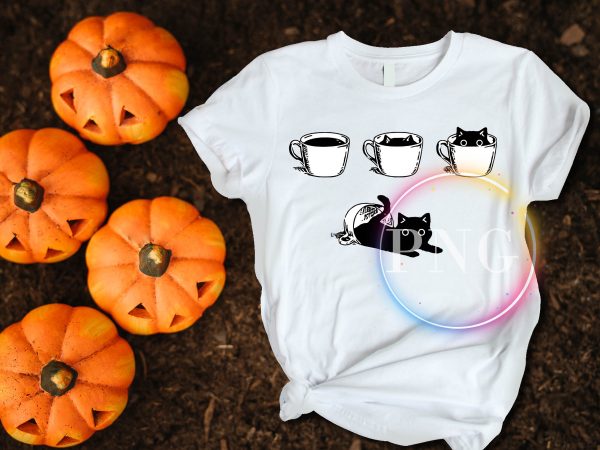 Coffe Black Cat funny T shirt design Coffe Black Cat funny T shirt design