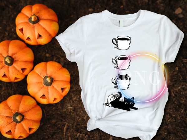 Black Cat Coffe T shirt design Black Cat Coffe T shirt design