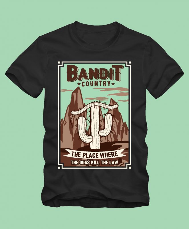 Bandit country t shirt design vector tshirt design for sale
