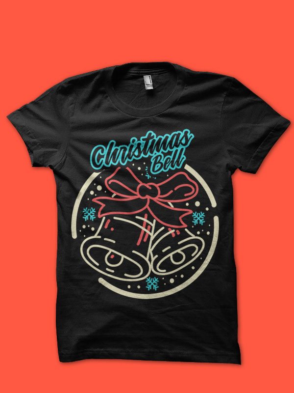 christmas bell tshirt design t shirt designs for print on demand