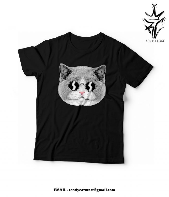design illustration for t-shirt , cat illustration ,tshirt design vector shirt designs