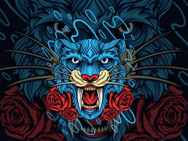 Tiger head t-shirt design