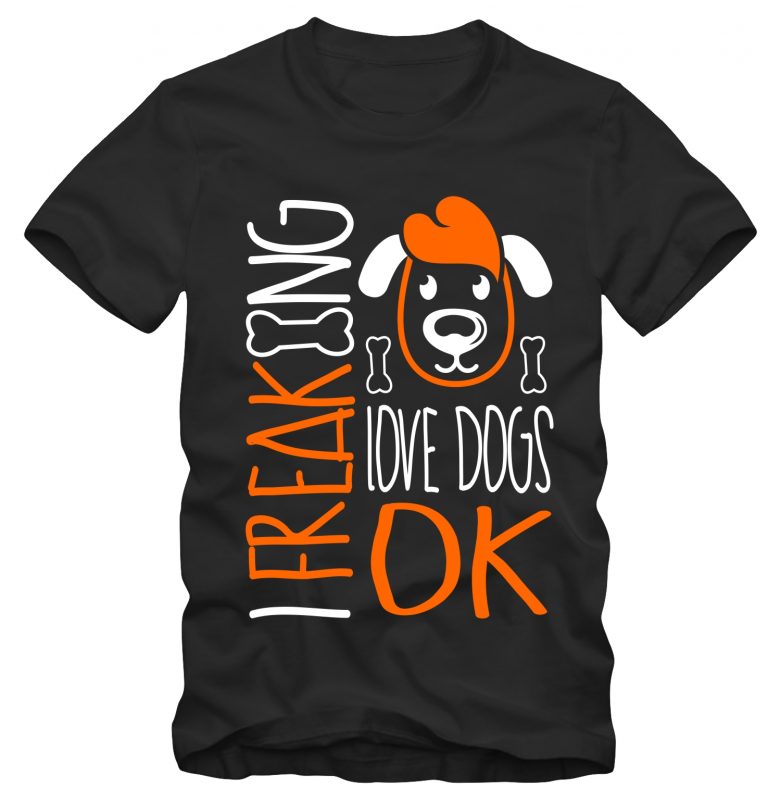Freaking love dog design t shirt vector template tshirt design for merch by amazon
