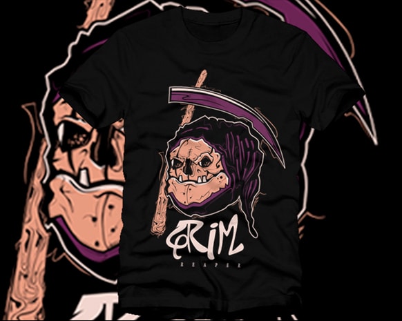 grim reaper tshirt design for merch by amazon