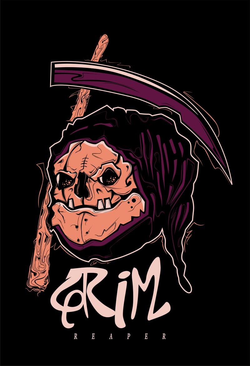  grim  reaper  vector t shirt design for commercial use