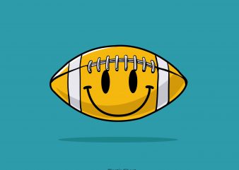 smiley american football t shirt design png