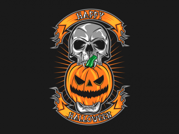 Happy halloween buy t shirt design for commercial use