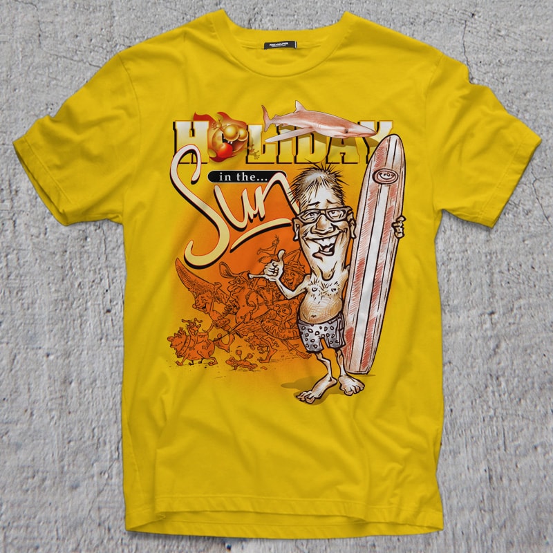 HOLIDAY IN THE SUN t shirt designs for printful