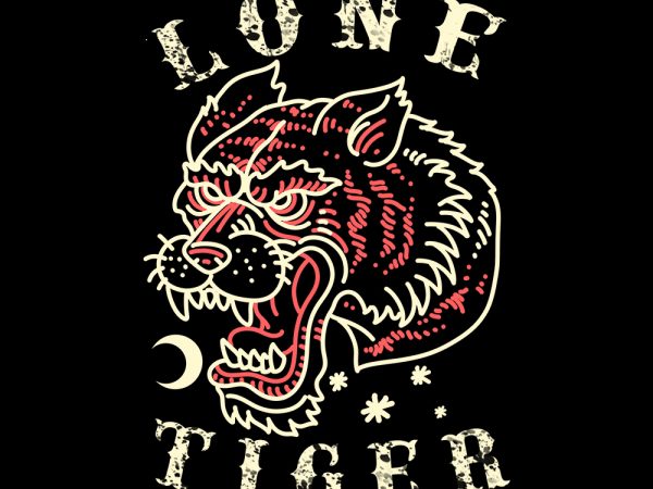 Lone tiger tshirt design